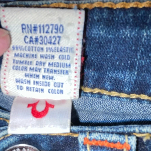 True Religion Joey Flare Distressed Jeans Women’s Size 26 Low Rise Y2K CA#30427 - Picture 7 of 15